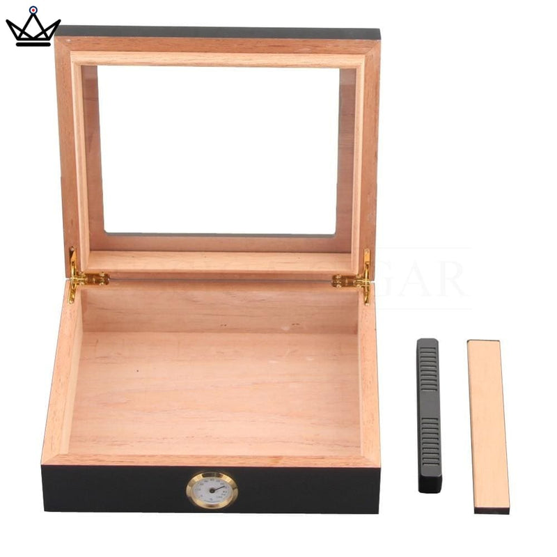 Humidor Cigar Box with Hygrometer & Humidifier