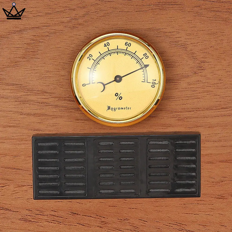 Elegant Cedar Cigar Humidor with Hygrometer