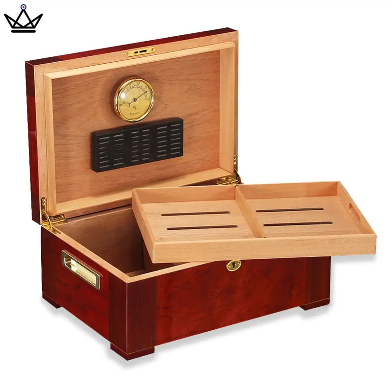 Elegant Cedar Cigar Humidor with Hygrometer