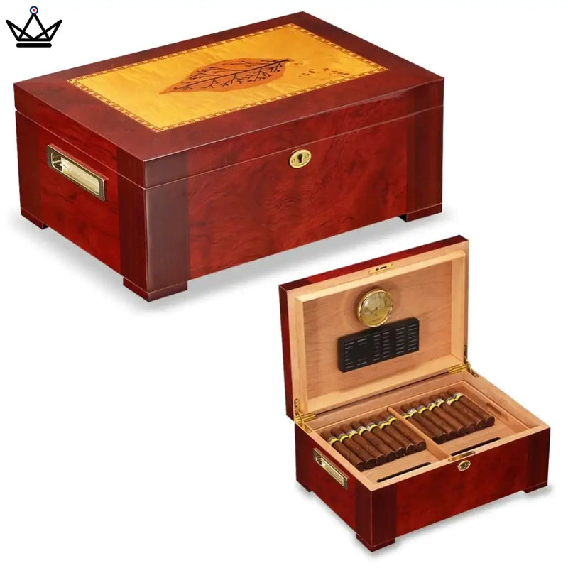 Elegant Cedar Cigar Humidor with Hygrometer