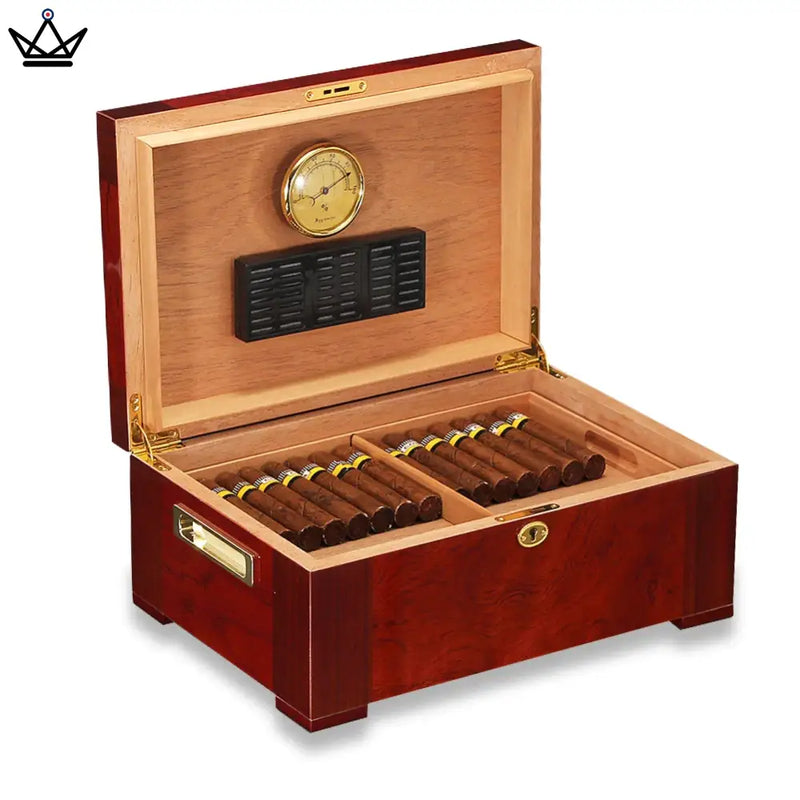 Elegant Cedar Cigar Humidor with Hygrometer