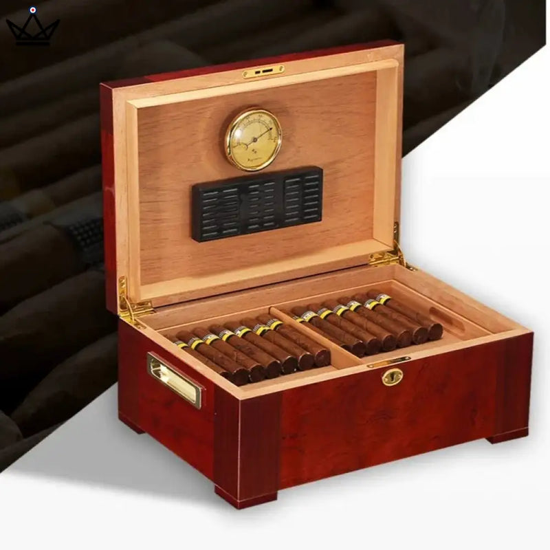 Elegant Cedar Cigar Humidor with Hygrometer