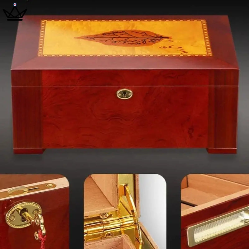 Elegant Cedar Cigar Humidor with Hygrometer