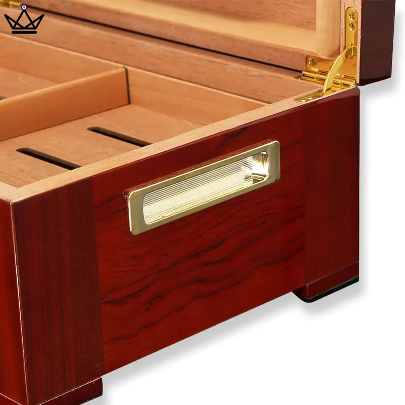 Elegant Cedar Cigar Humidor with Hygrometer