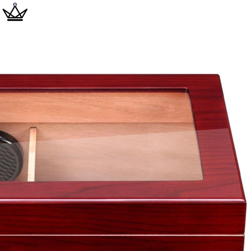 Cedar Humidor Box with Hygrometer - 50 Cigar Capacity