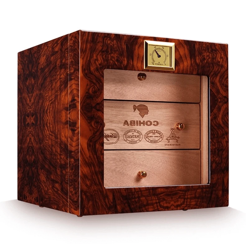 Luxury Glass Cigar Humidor with Humidifier