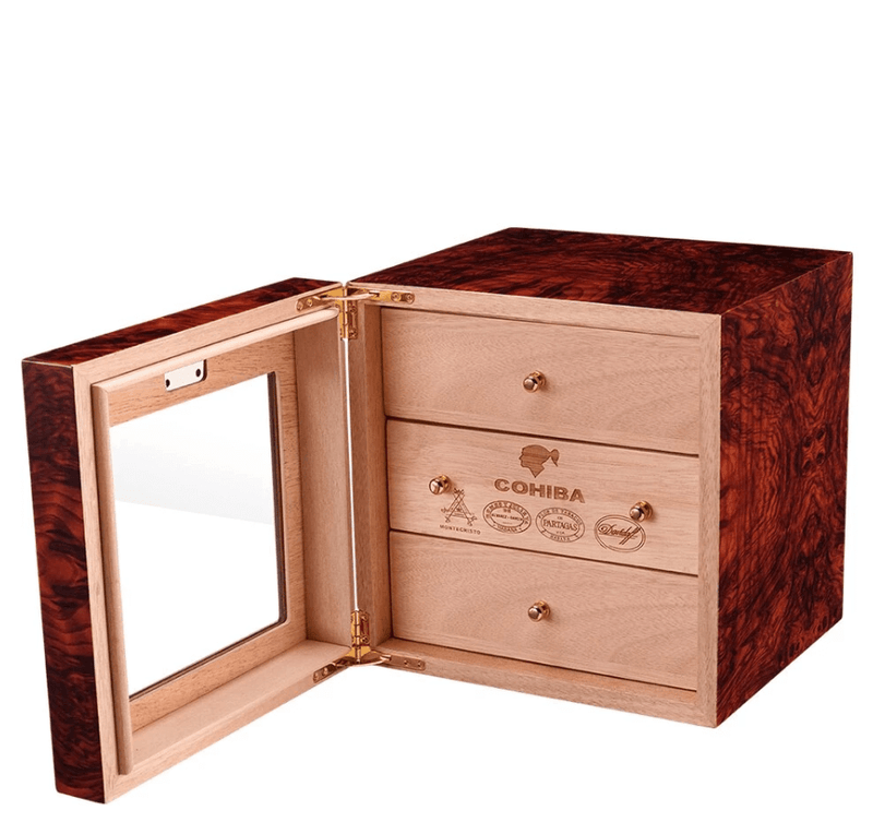 Luxury Glass Cigar Humidor with Humidifier