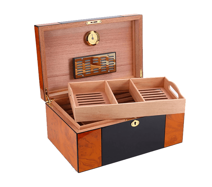 Luxury Mahogany Cigar Humidor Cabinet with Humidifier