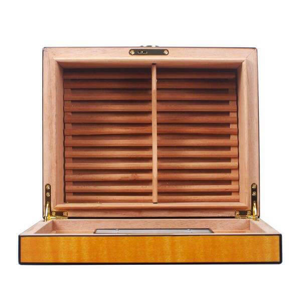 Luxury Cedar Cigar Humidor with Vintage Hygrometer