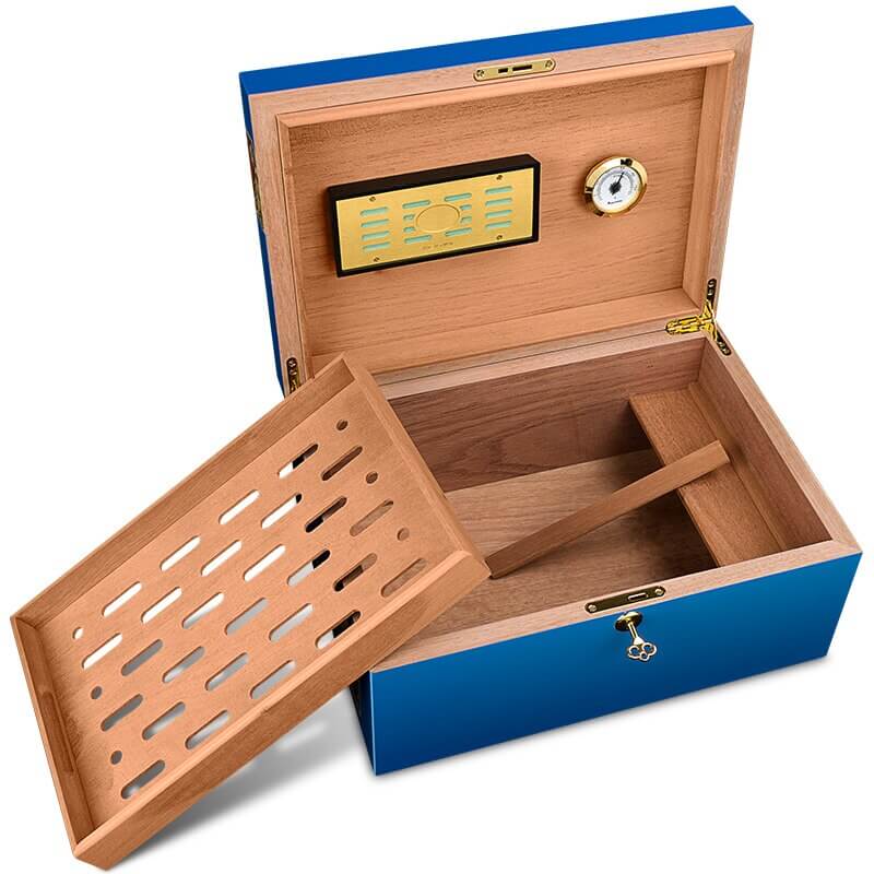 Luxury Cedar Cigar Humidor Box – 90 Capacity