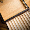 Leather and Cedar Humidor Box - Holds 10 Cigars