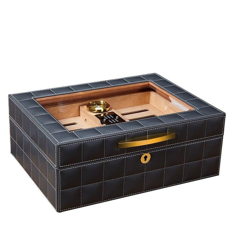 Luxury Leather Cigar Humidor Box for Aficionados