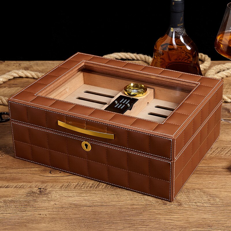 Luxury Leather Cigar Humidor Box for Aficionados