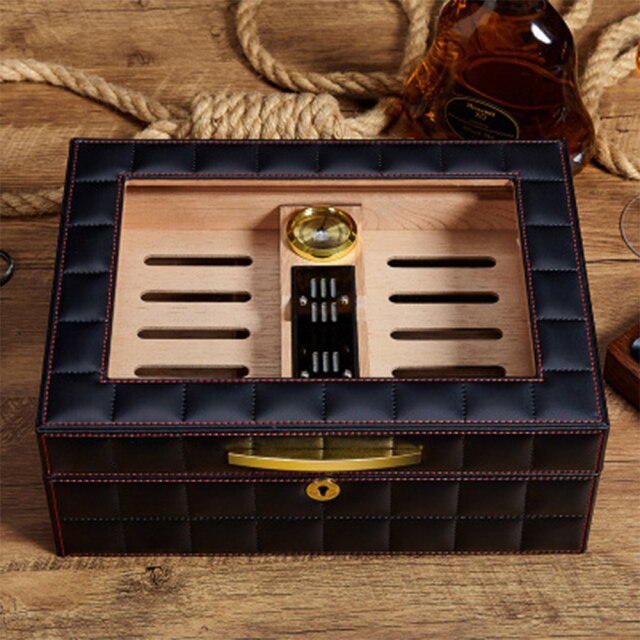 Luxury Leather Cigar Humidor Box for Aficionados