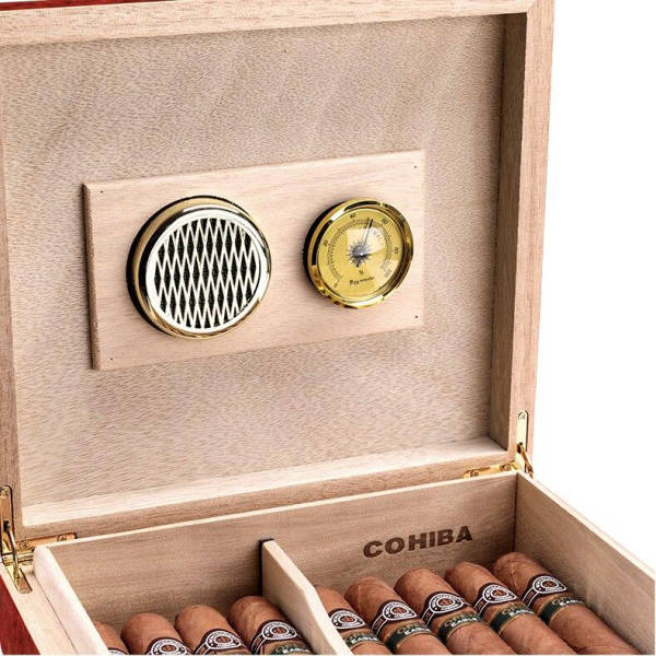 Beginner Cigar Humidor Box with Humidifier and Hygrometer