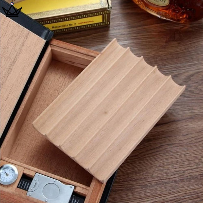 Leather Cedar Cigar Humidor Box - Discreet Book Design