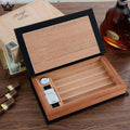 Leather Cedar Cigar Humidor Box - Discreet Book Design