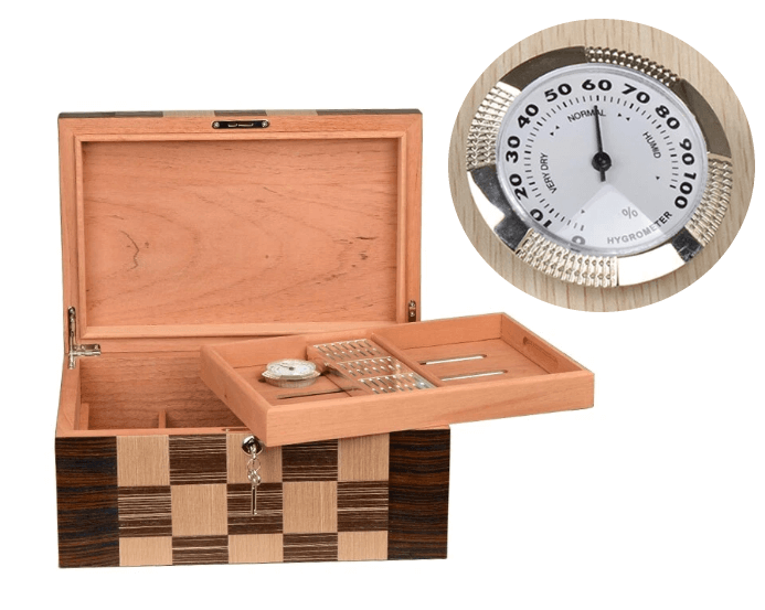 Luxury Cigar Humidor: High Capacity & Precision Hygrometer