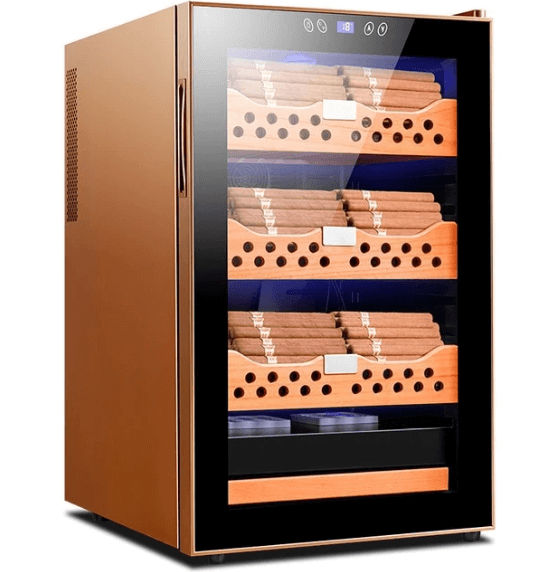 Gold Electric Cigar Humidor Cabinet - 500 Capacity