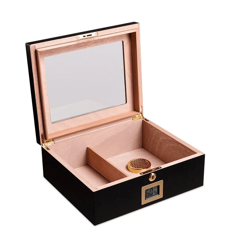 Luxury Electric Cigar Humidor with Glass and Hygrometer