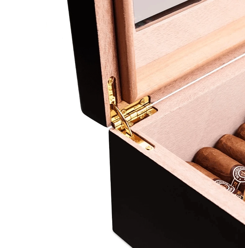 Luxury Electric Cigar Humidor with Glass and Hygrometer