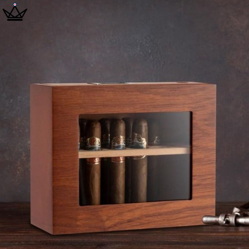 Elegant Cedar Cigar Humidor with Digital Hygrometer