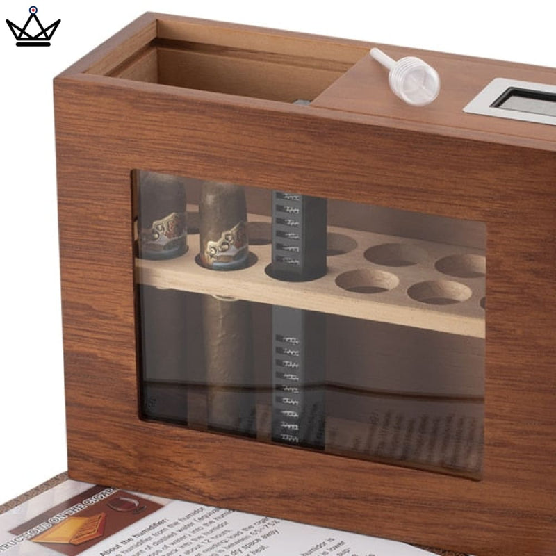 Elegant Cedar Cigar Humidor with Digital Hygrometer