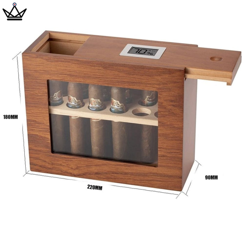 Elegant Cedar Cigar Humidor with Digital Hygrometer