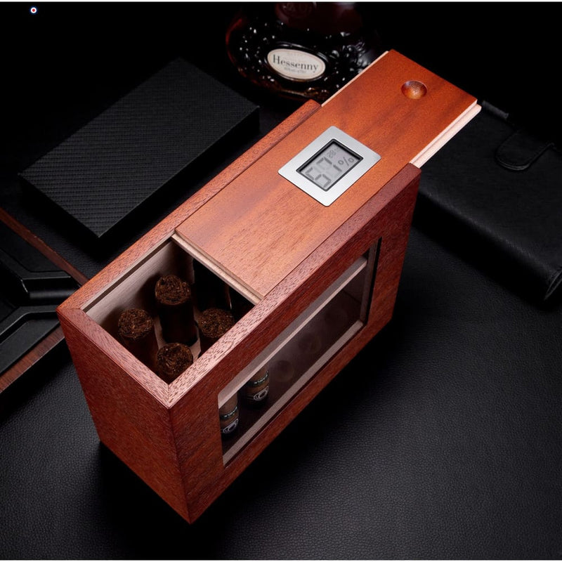 Elegant Cedar Cigar Humidor with Digital Hygrometer