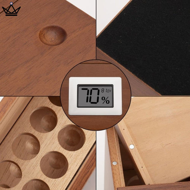 Elegant Cedar Cigar Humidor with Digital Hygrometer