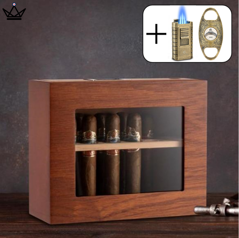 Elegant Cedar Cigar Humidor with Digital Hygrometer