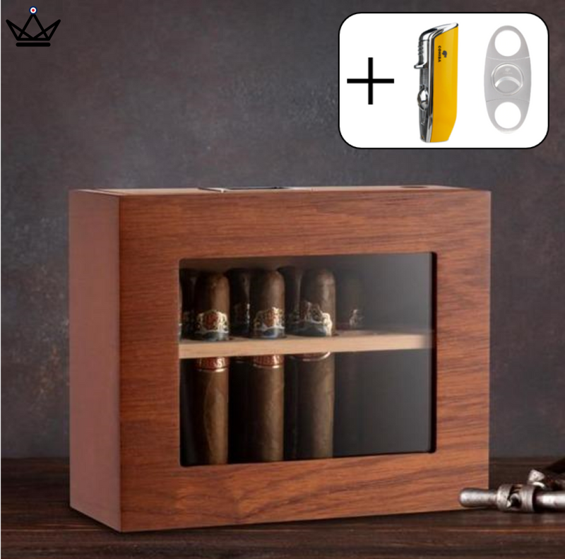 Elegant Cedar Cigar Humidor with Digital Hygrometer