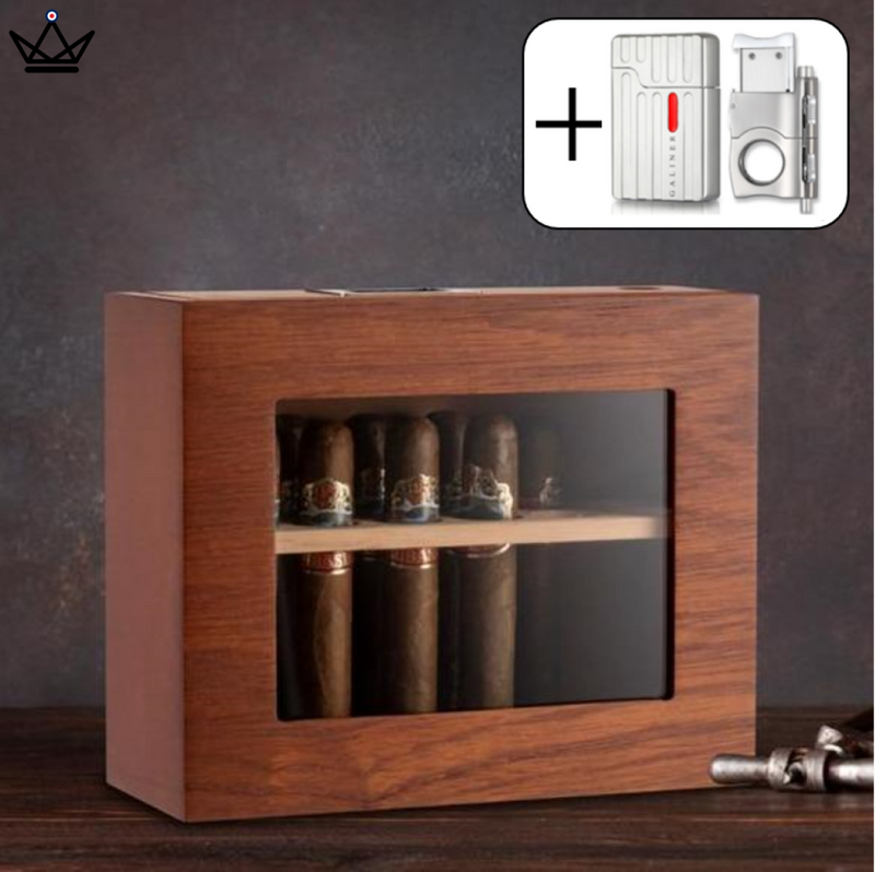 Elegant Cedar Cigar Humidor with Digital Hygrometer