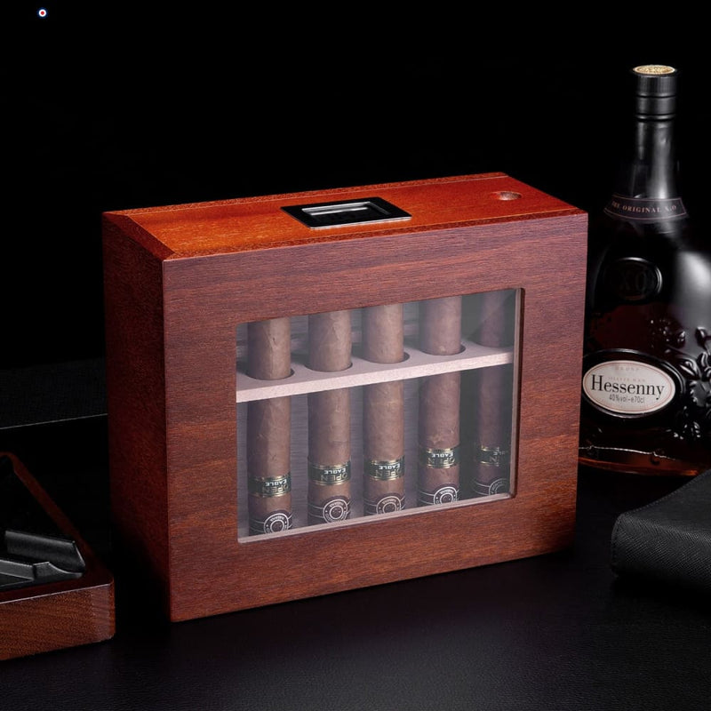 Elegant Cedar Cigar Humidor with Digital Hygrometer