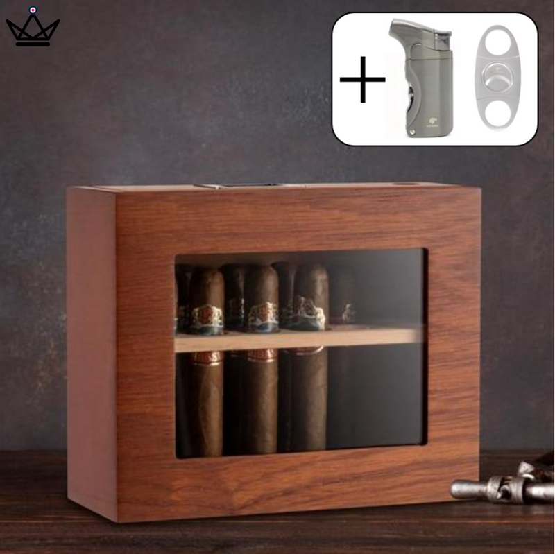 Elegant Cedar Cigar Humidor with Digital Hygrometer