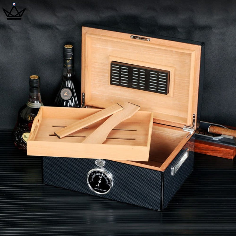 Carbon Fiber Humidor Box for 100 Cigars