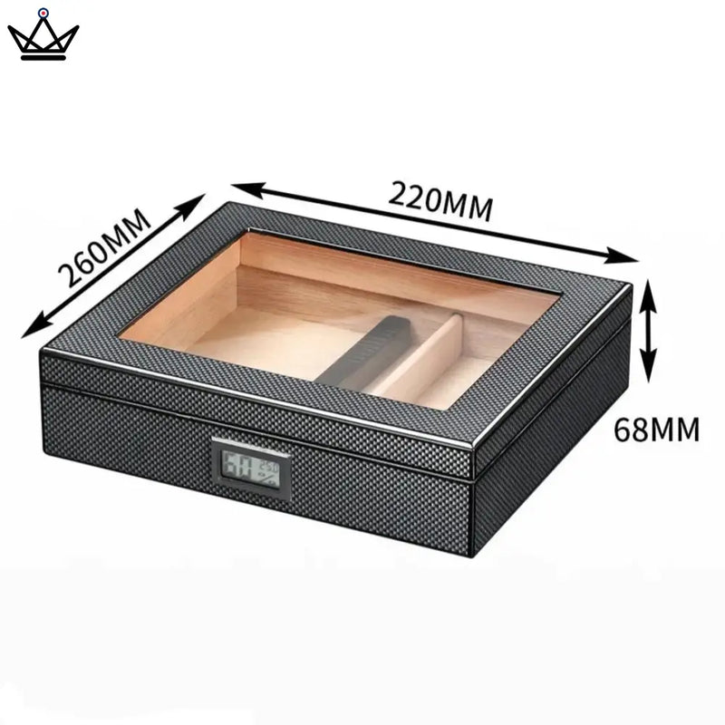 Carbon Fiber Electric Cigar Humidor Box - 35 Capacity