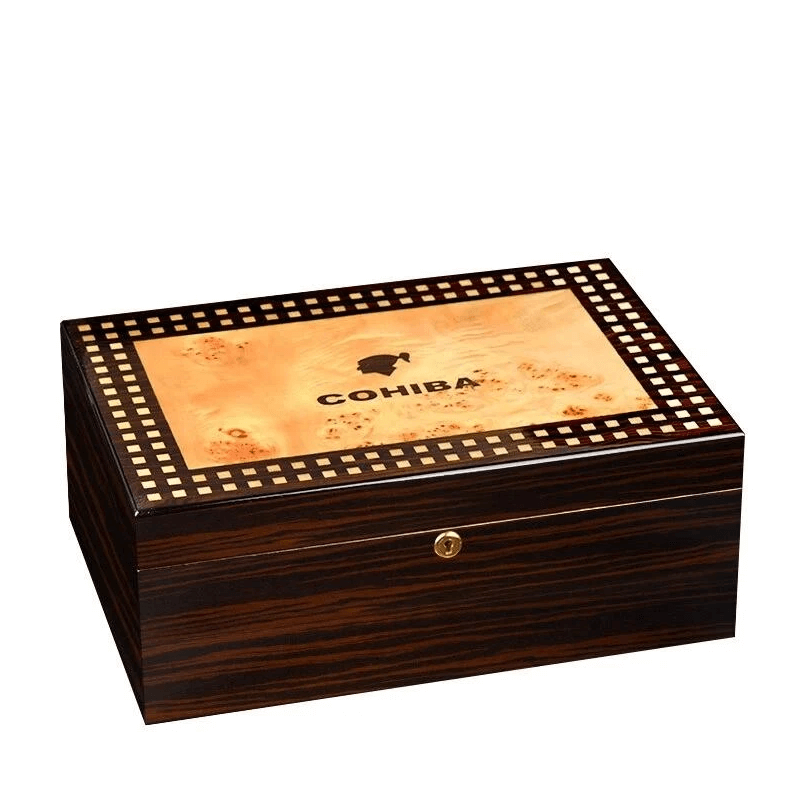 Luxury Lacquered Cigar Humidor Box 120+ Capacity