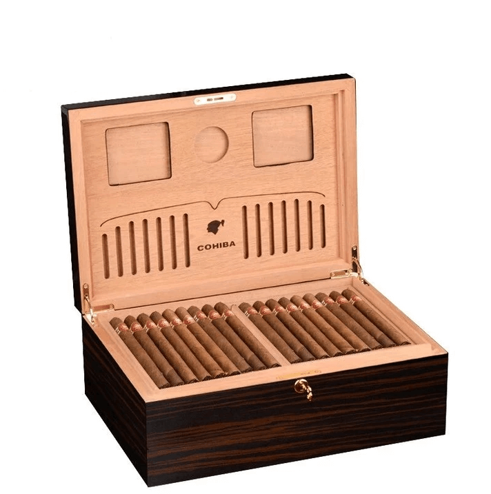 Luxury Lacquered Cigar Humidor Box 120+ Capacity