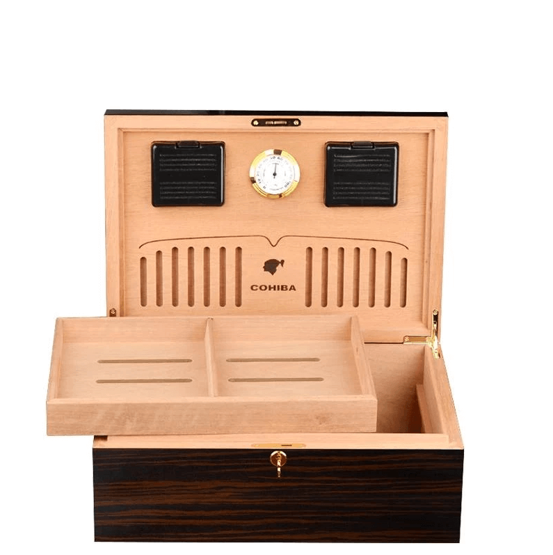 Luxury Lacquered Cigar Humidor Box 120+ Capacity