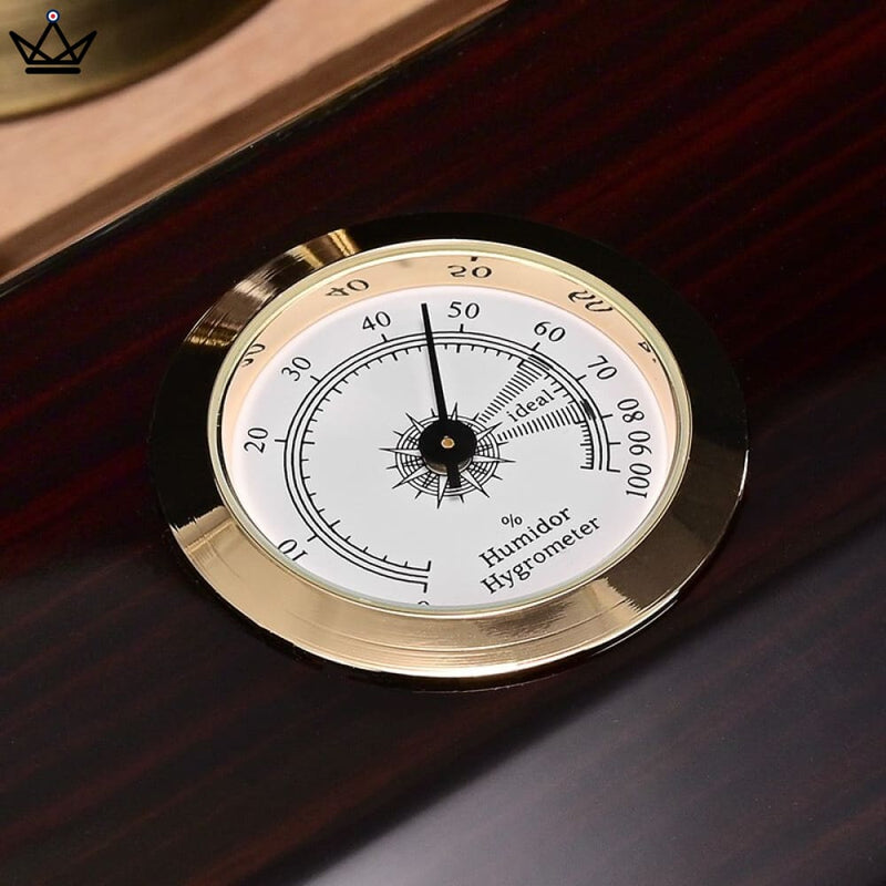 Luxury Cigar Humidor Box with Integrated Hygrometer