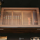 Luxury Cigar Humidor Box with Hygrometer, 80 Capacity
