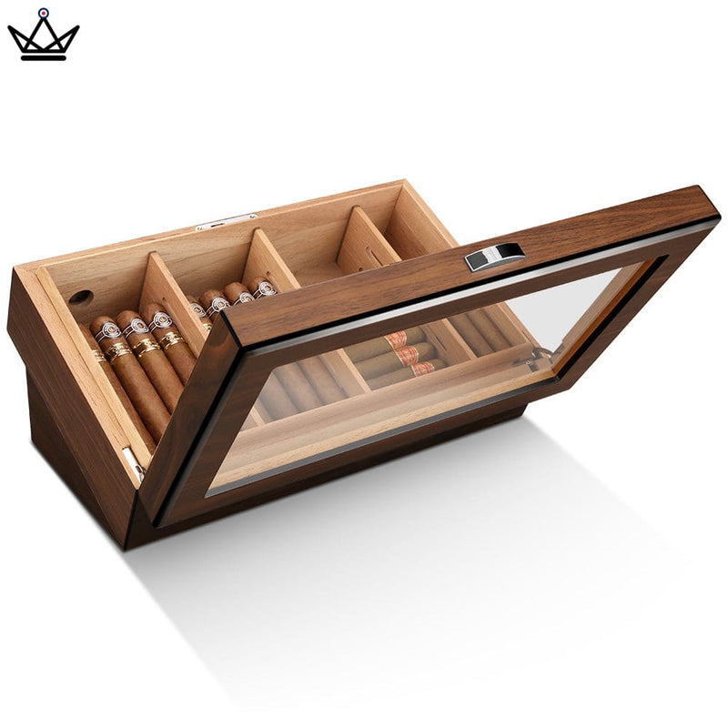 Luxury Cigar Humidor Box with Hygrometer, 80 Capacity