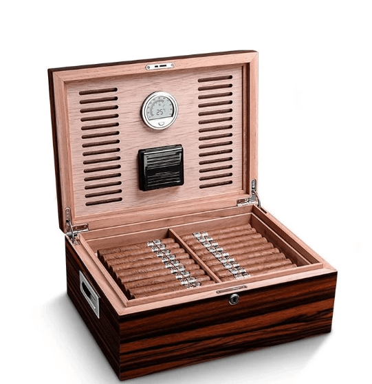 Luxury Cedar Cigar Humidor Box - 100+ Capacity