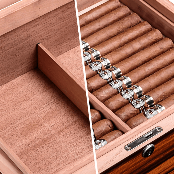 Luxury Cedar Cigar Humidor Box - 100+ Capacity