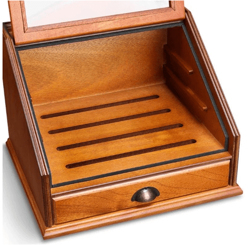 Luxury Cedar Wood Cigar Humidor Cabinet - 105 Capacity