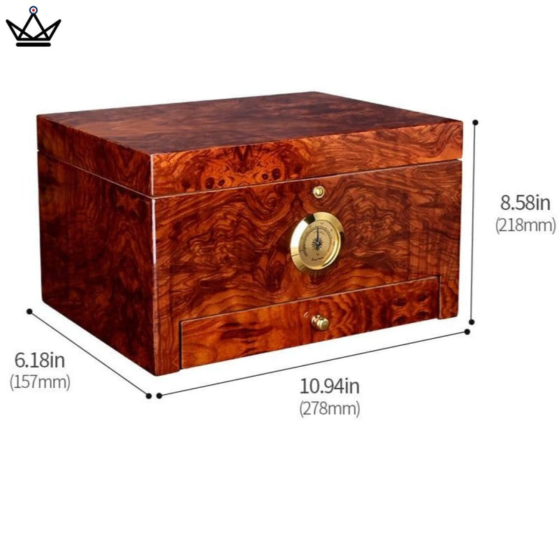 Luxury Cedar Cigar Humidor Box - 50-60 Capacity