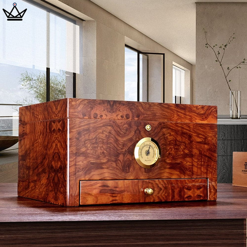 Luxury Cedar Cigar Humidor Box - 50-60 Capacity