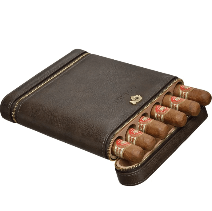 Luxury Cedar and Leather Travel Cigar Humidor