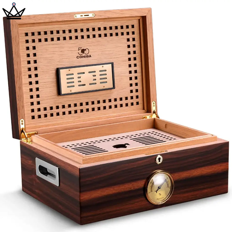 Luxury Cigar Humidor Box - Spanish Cedar 100+ Capacity